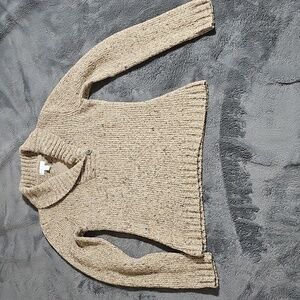 Charter Club PulloverKnit Sweater Brown Gold Faux Undershirt Collar Size S